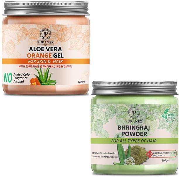 puranex 100% Natural & Pure Aloevera Orange Gel For Deep Cleansing, Soft, Pimple