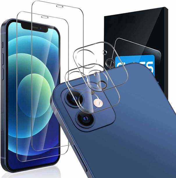 prozzile Screen Guard for Apple Iphone 12, Front Screen Protector With Camera Lens Protector