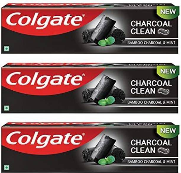 Colgate Charcoal Clean Toothpaste, Bamboo Charcoal and Mint - 120 g (Pack of 3) Toothpaste