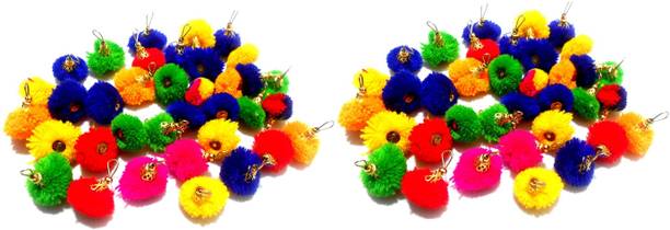 Vardhman Pom pom multicolor tassels 50 pcs, 28 mm used for making earrings, jewellery,caps, dress borders,arts & crafts, decorations etc