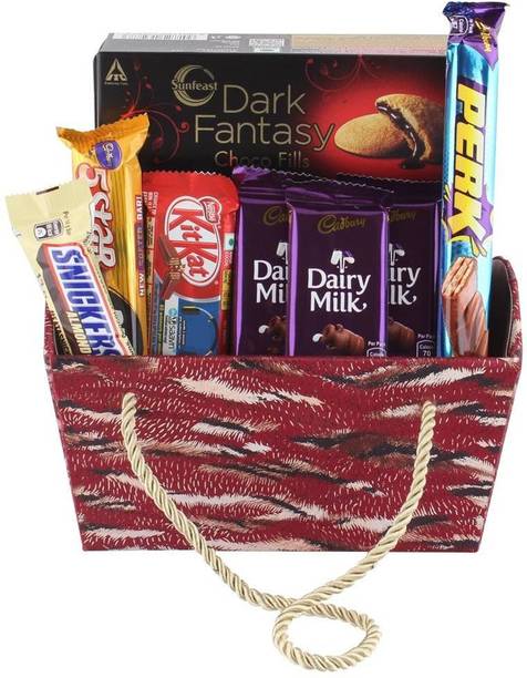 Cadbury Surprise Gift Hamper With Premium Baasket | Chocolate Gift Hamper For Rakhi, Diwali, Christmas, Birthday, Anniversary, Holi, New Year, Valentines Day Combo