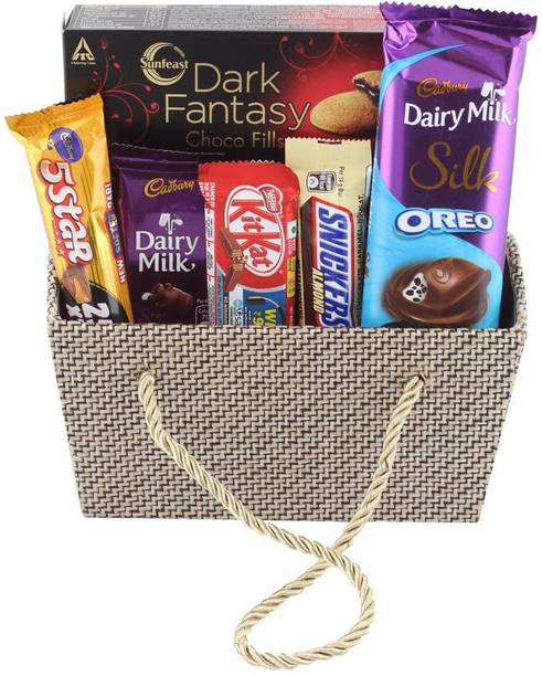 Cadbury Dairy Milk Silk Oreo with Designer Jute Basket | Chocolate Gift Hamper for Rakhi, Diwali, Christmas, Birthday, Anniversary, Holi, New Year, Valentines Day Combo