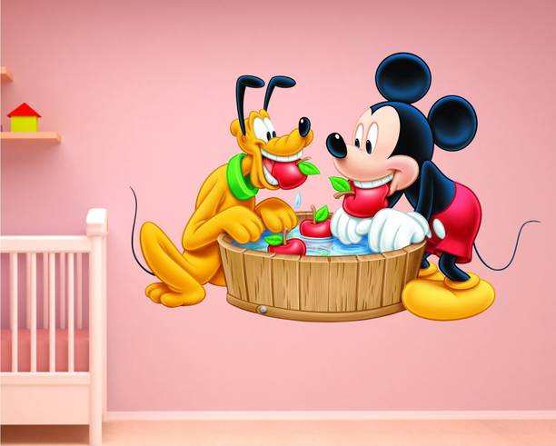 MADHUBAN DECOR 93 cm NEW 3D MICKEY MOUSE Self Adhesive Sticker