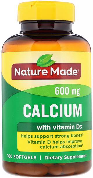 Nature Made Calcium with Vitamin D3, 600 mg, 100 Softgels