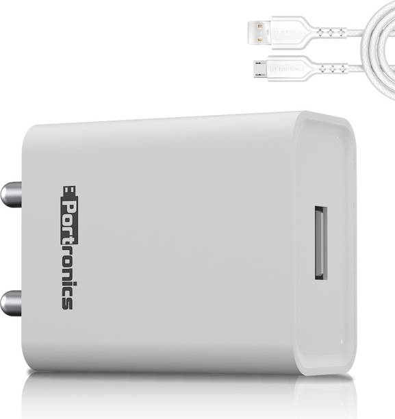 Portronics 12 W 2.4 A Wall Charger for Mobile with Detachable Cable