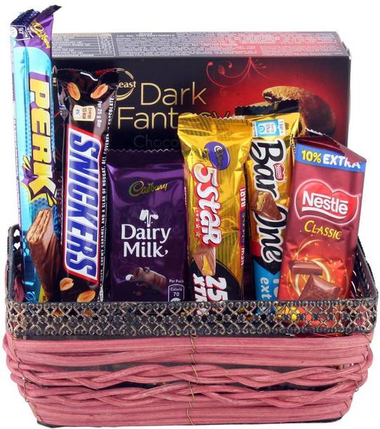 Cadbury Chocolates with Beautiful Basket | Gift for her, him | Chocolate Gift Hamper For Diwali, Birthday, Holi, Rakhi, New Year, Christmas, Anniversary Combo