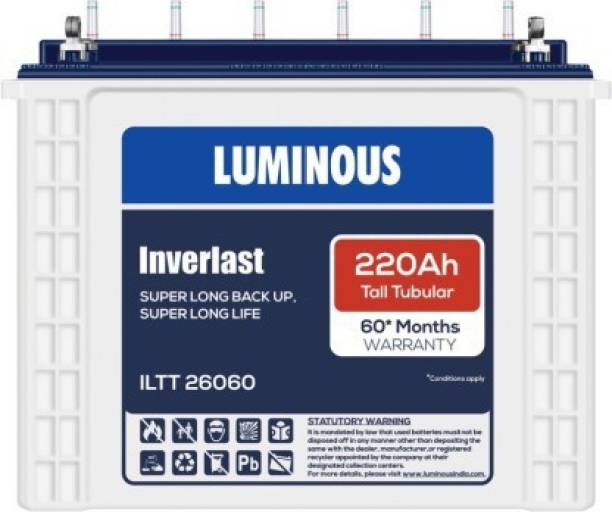 LUMINOUS Inverlast ILTT26060 220Ah Tall Tubular Battery Tubular Inverter Battery (220Ah) Tubular Inverter Battery