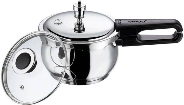 VINOD Splendid Plus Stainless Steel Pressure Cooker with Outer Lid 2.5 L Outer Lid Induction Bottom Pressure Cooker