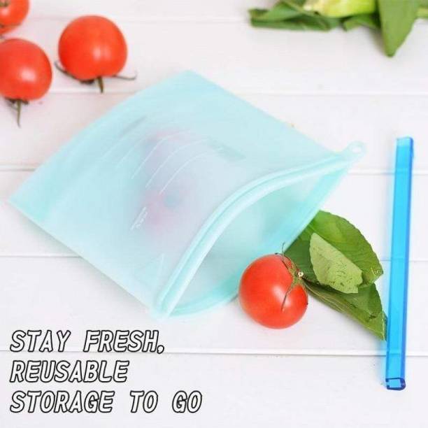 Nexshop Reusable Silicone Food Storage Bag Food Grade Vegetable Storage Bag Silicone Storage Pouch