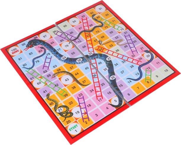 JMD Creation Ludo Snakes and Ladders Travel Board Game 2-in-1 Classic Party & Fun Board Game