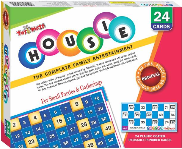vrinda toys Housie with 24 reusable cards, A family fun game for small gathering- No pins or pencils required. new Party & Fun Board Game