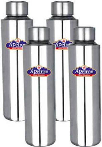Apeiron Stainless Steel Fridge Water Bottle Silver (Pack of 4) 1000 ml Bottle