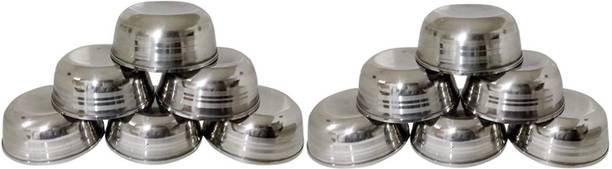 RBGIIT Stainless Steel Serving Bowl RB 12 Bowl 12 Pic Daal / soup / Sabzi / Milk / Buttermilk / Salad / Serve food / Fruits / Dish Full Sets Of Bowls bowls Stainless Steel Disposable