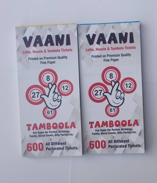 Tambola Tickets Premium Quality 600 tickets tambola book, Unique Design Big Size Tickets . Set of 2 Pads (600 tickets Each. Total 1200 Tickets)
