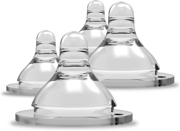 LuvLap Anti-Colic Natura Flo Teat/Nipple for Wide Neck Bottle, 4pcs, 6m+ Fast Flow Nipple