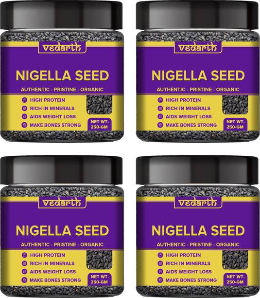 Vedarth Combo pack of 4 Organic Nigella / Kalonji / Black Cumin Super Seed Healthy and Nutritious Black Cumin Seeds