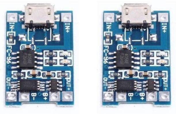टेक्सुप्रेम Pack of 2 5V 1A Micro USB 18650 Lithium Battery Charging Board Charger Module+Protection Dual Functions TP4056 Power Supply शिक्षात्मक इलेक्ट्रॉनिक हॉबी किट