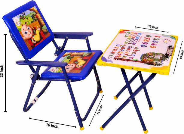 snehatoys SNEHATOYSWHITETABLECHAIRBLUE02 Metal Desk Chair