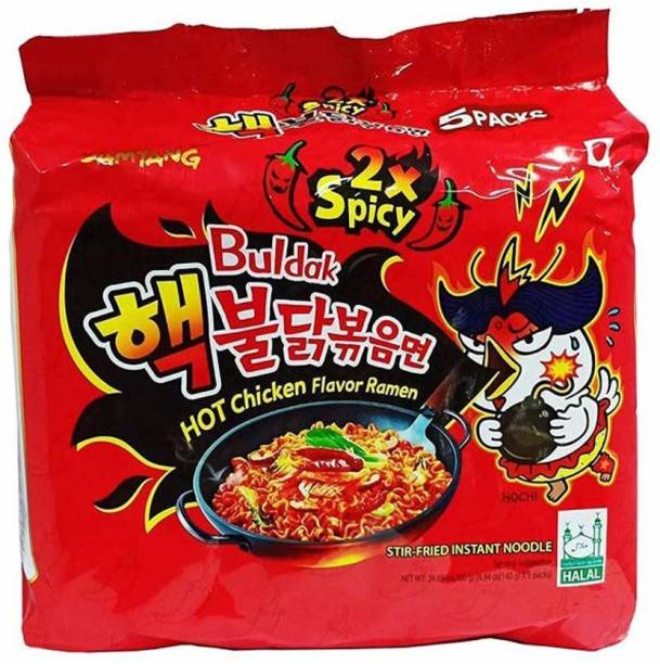 Samyang Hot Chicken Ramen 2X Spicy Buldak Noodles - (140gx5pack) Instant Noodles Non-vegetarian