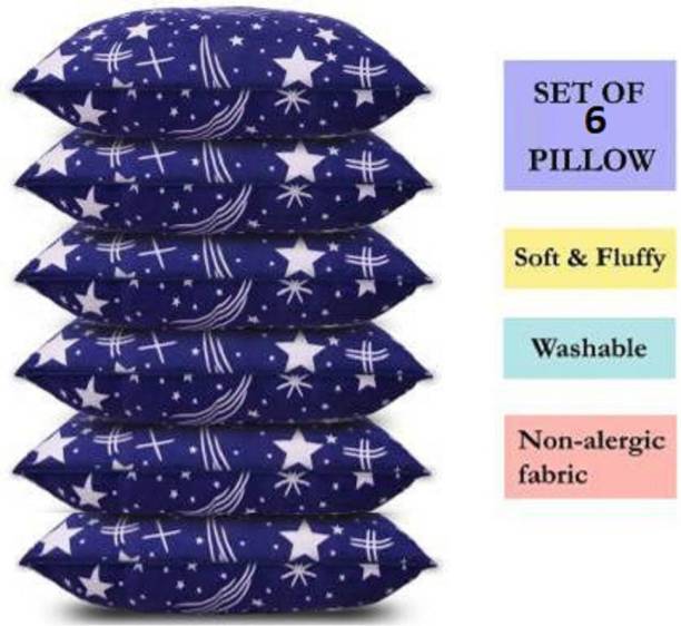 DONDA Microfibre, Polyester Fibre Geometric Sleeping Pillow Pack of 6