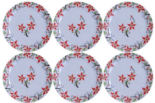 फीस्ट ROUND SMART (504) HALF (7") DINNER PLATE SET 6 PCS OF MELAMINE डिनर प्लेट