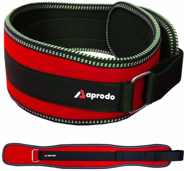 aprodo Unisex 5 inch Wide Nylon Eva Waist Support |AP-23 Black, Red Weight Belt
