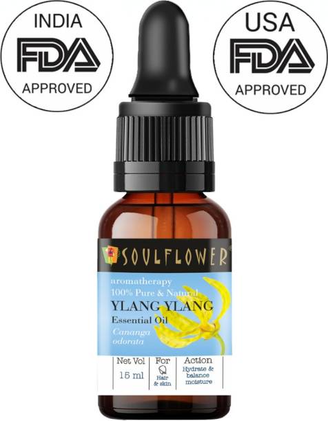 Soulflower Ylang Ylang Essential Oil (15 ml)| 100% Pure, Natural and Undiluted for Hair, Skin and Face