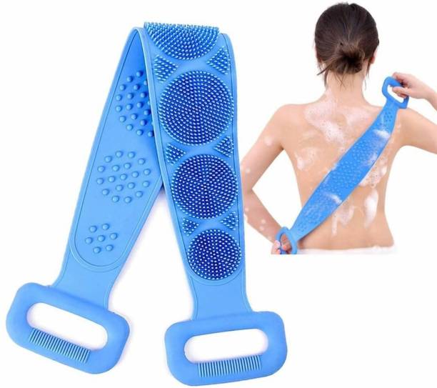 LAMANSH Silicon Body Back Scrubber, Double Side Bathing Brush for Skin Deep Cleaning