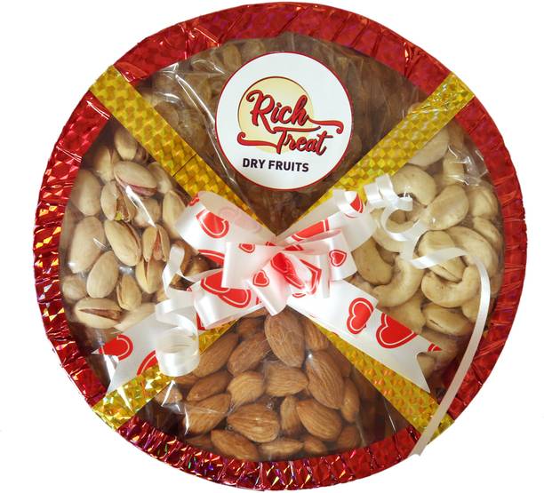 Rich Treat 100% Natural Premium Quality 4*100g Cashew Almond Rasins Pista Cashews, Almonds, Raisins, Pistachios