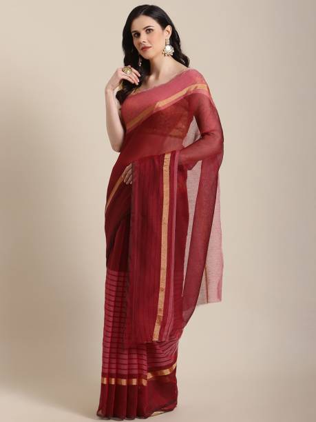 Striped Mysore Cotton Silk Saree Price in India