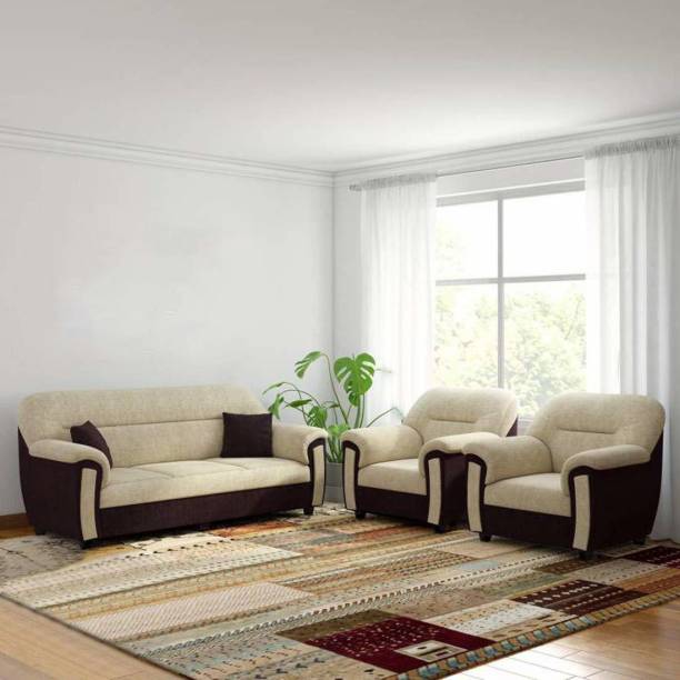 Torque Ruben Fabric 3 + 1 + 1 Beige - Brown Sofa Set
