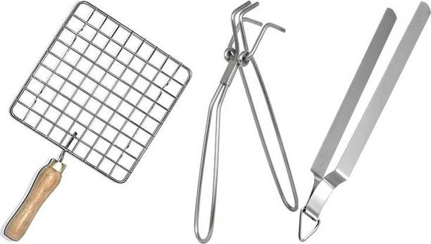 A2SK Roasting grill ss chimta and ss pakkad 17 cm Roasting, Utility Tong Set