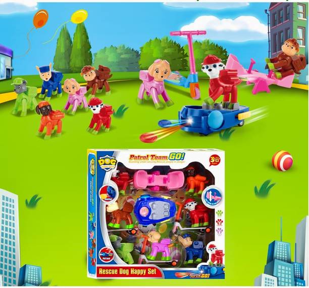 Galactic Pup Buddies Rescue Small Set Power Petrol Heros Action Figure Toy Pack Pup & Badge, Ryder, Tracker, Robot Dog, Everest, Team Mission Toy Pretend Play Set for Kids