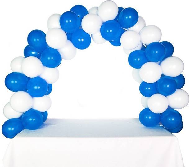 Shreeji Decoration Solid Solid Blue and White [50pcs] Balloon Balloon