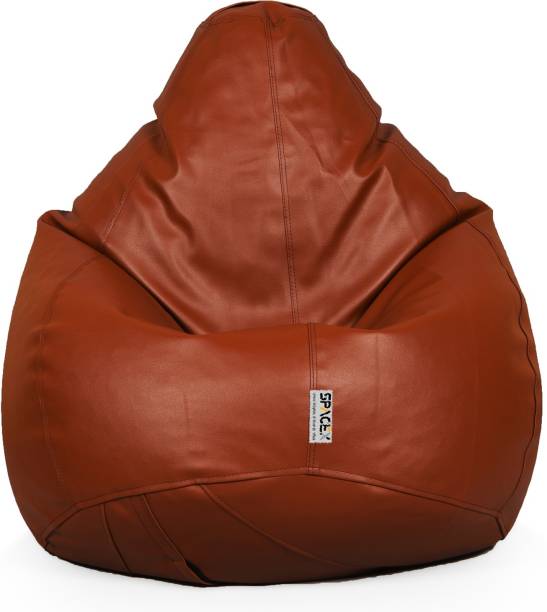 SPACEX XXXL Classic Premium Grade Leatherette/Pre-Filled Bean Bag/Comfortable/Sustainable Teardrop Bean Bag  With Bean Filling