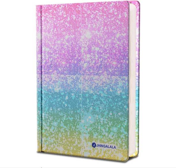 Jhingalala Dreamy Space Hard Bound Undated A5 Diary Notebook (20 X 14.5 CM, 80 GSM, 190 Ruled Perforated Pages) Diary for Writing, Gift for Friend, Personal Diary A5 Diary Ruled 190 Pages