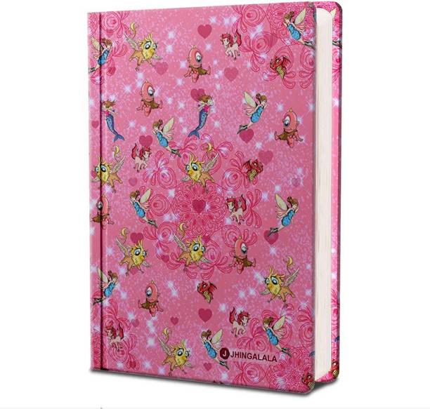 Jhingalala Fairy Land Hard Bound Undated A5 Diary Notebook (20 X 14.5 CM, 80 GSM, 190 Ruled Perforated Pages) Diary for Writing, Gift for Friend, Personal Diary A5 Notebook Ruled 190 Pages