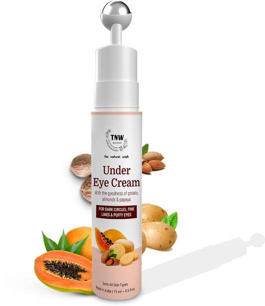 TNW - The Natural Wash Under Eye Cream With goodness of potato,almonds & Papaya for Dark Circles , Fine lines & Puffy eyes Suits all skin Types
