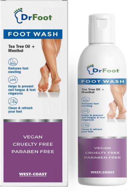 Dr Foot Foot Wash with Tea Tree Oil, Menthol for Helps to Prevent Nail Fungus & Foot Ringworm, Clean & Refresh Your Feet – 100ml