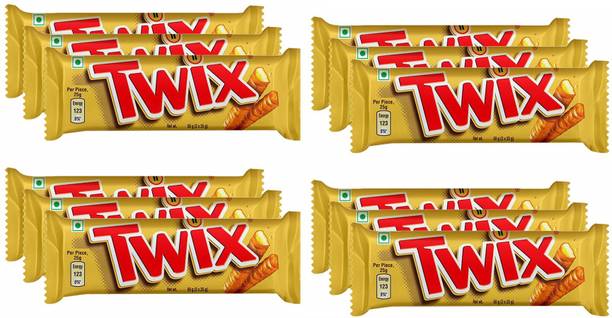 Twix Imported Chocolate Bar, 50gm - Pack of 12 Bars Bars