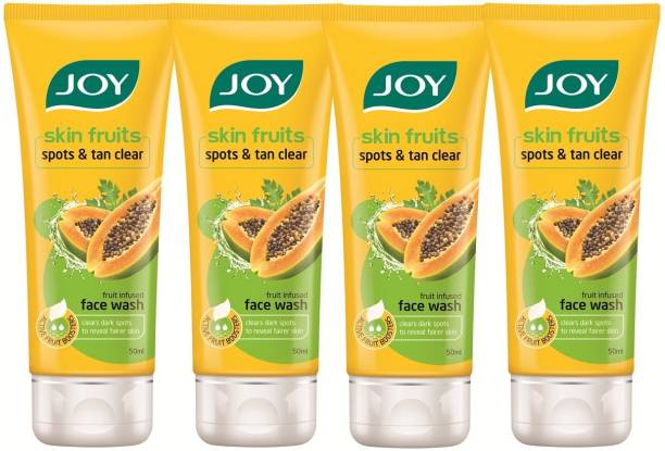 Joy Skin Fruits Spots & Tan Clear  (Papaya)(Pack of 4 x 50 ml) Face Wash