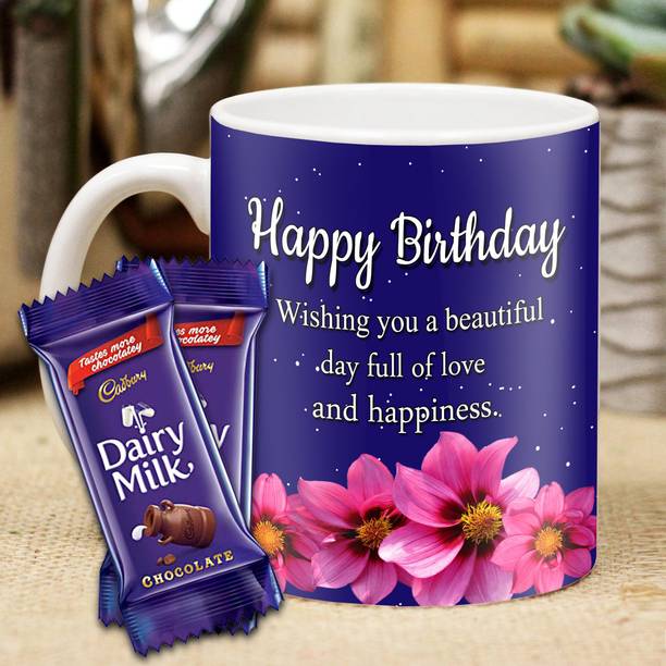 Midiron Birthday Chocolate Gifts Birthday Combo Gift for Spous/Wife/Girls Ceramic Gift Box