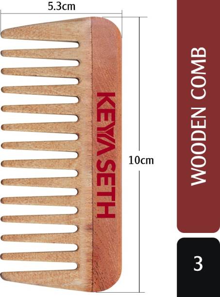 KEYA SETH AROMATHERAPY Neem Wooden Comb Wide Tooth for Hair Growth for Men & Women All Purpose Small Size.