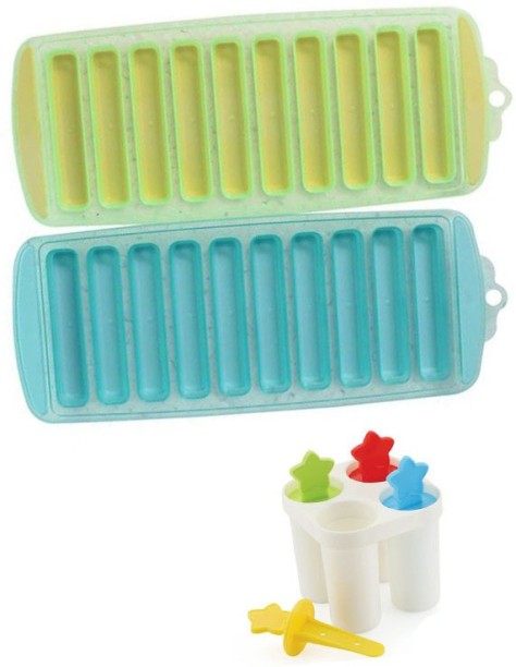 Silicone Narrow Ice Stick Cube Trays Easy Push & Pop Out,Ideal for Sports 3Pc 