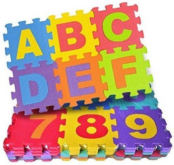 Galactic New Foam Alphabet Puzzle Matt ABCD + Numbers 0 to 9 Flooring Mat | Set of 36 TilesFoam ABCD Matt Puzzle Non Toxic ( (Multicolored) (Multicolor)