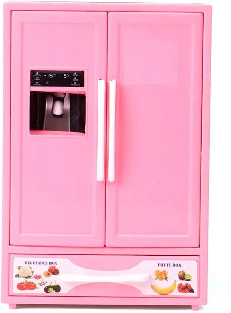 PEZYOX Kitchen Set Toy for Kids Girls Multicolor with Realistic Plastic Kitchen Furniture Ware (Toy Refrigerator, Color As per Availability)