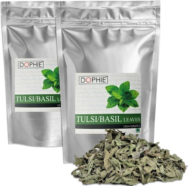 dophie Holy Basil/ Tulsi leaves dried –Herbs for Tea and Ayurvedic preparations 100gm[PACK-2] Tulsi Herbal Tea Pouch