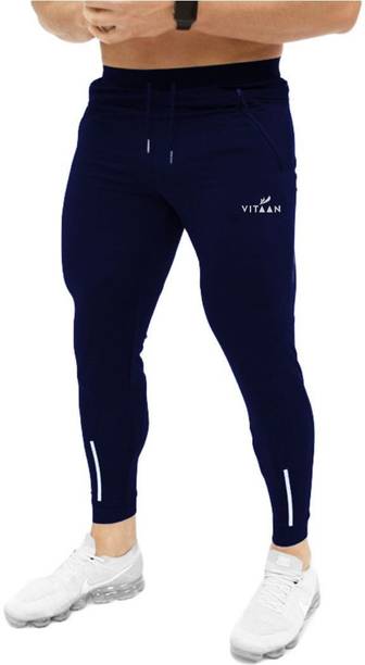 Men Solid Blue Track Pants
