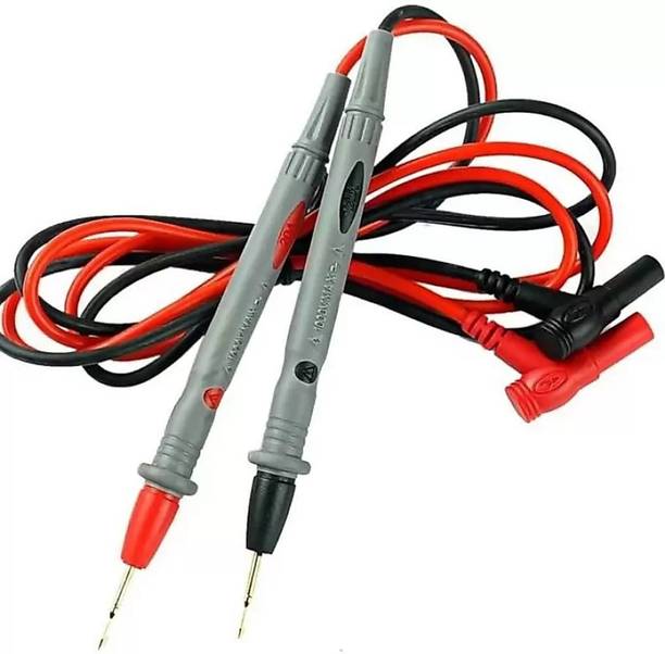 Vikas 1000 Volt 20 Amp Universal Multimeter Lead Probes Plug Test Cable Wire Pen Thin Tip Needle for Multi Meter, Clamp Meter, Volt Meter, Electronic Work with Ultra Fine Imported High Quality Super Softer Ant freezing Silicon Probe With 6f22 9v battery Digital Multimeter