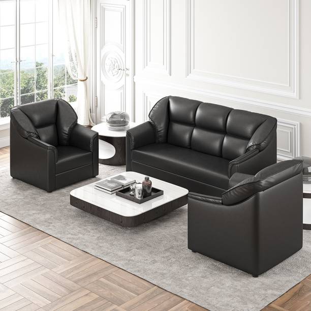 Sofa Set At Best, Elegant Black Leather Sofa Set